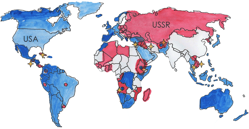 map of the cold war