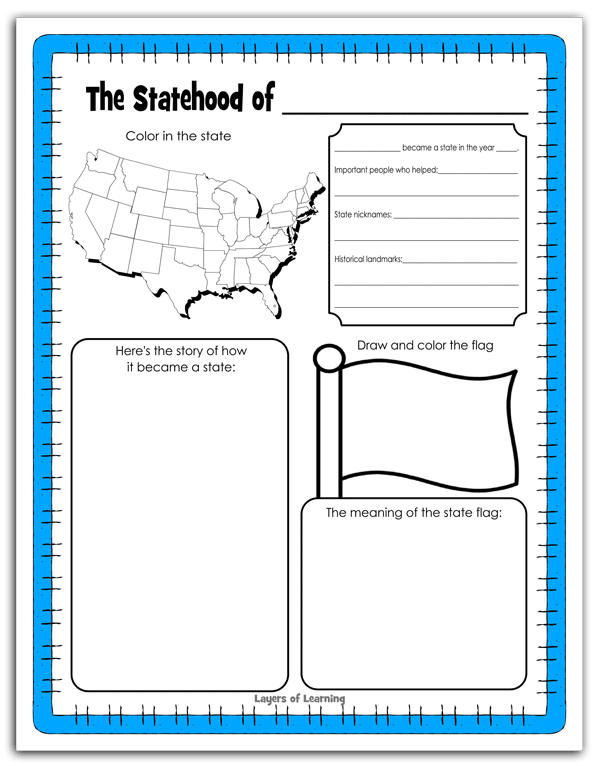 Statehood Notebooking Page