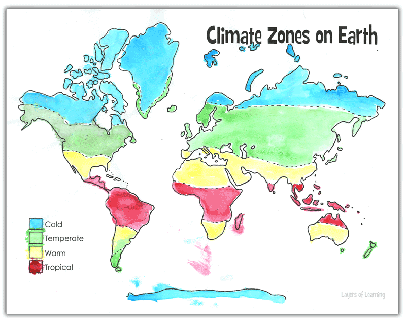 Color A Map of Climate Zones - Layers of Learning