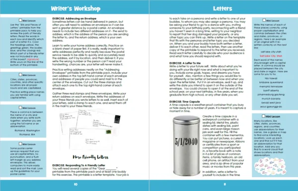 Letters inside pages sample