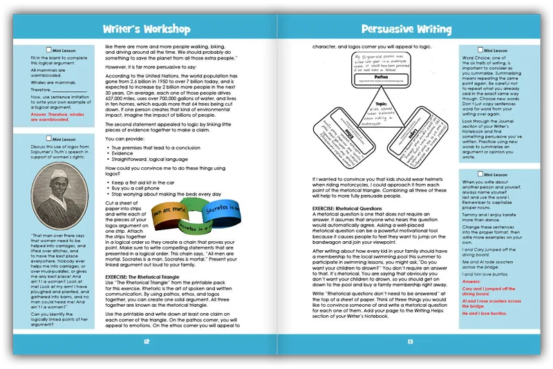 Persuasive Writing Sample Pages