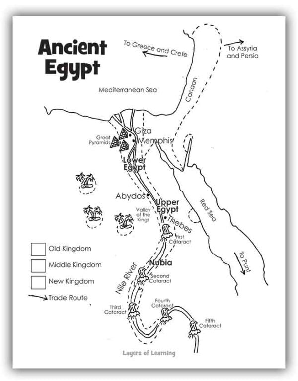 Color an Interactive Map of Ancient Egypt Layers of Learning