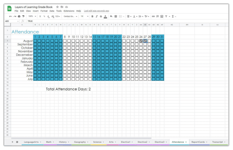 Gradebook - Layers of Learning