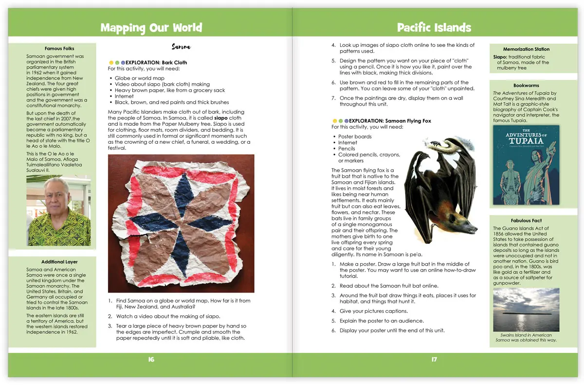 Pacific Islands sample spread